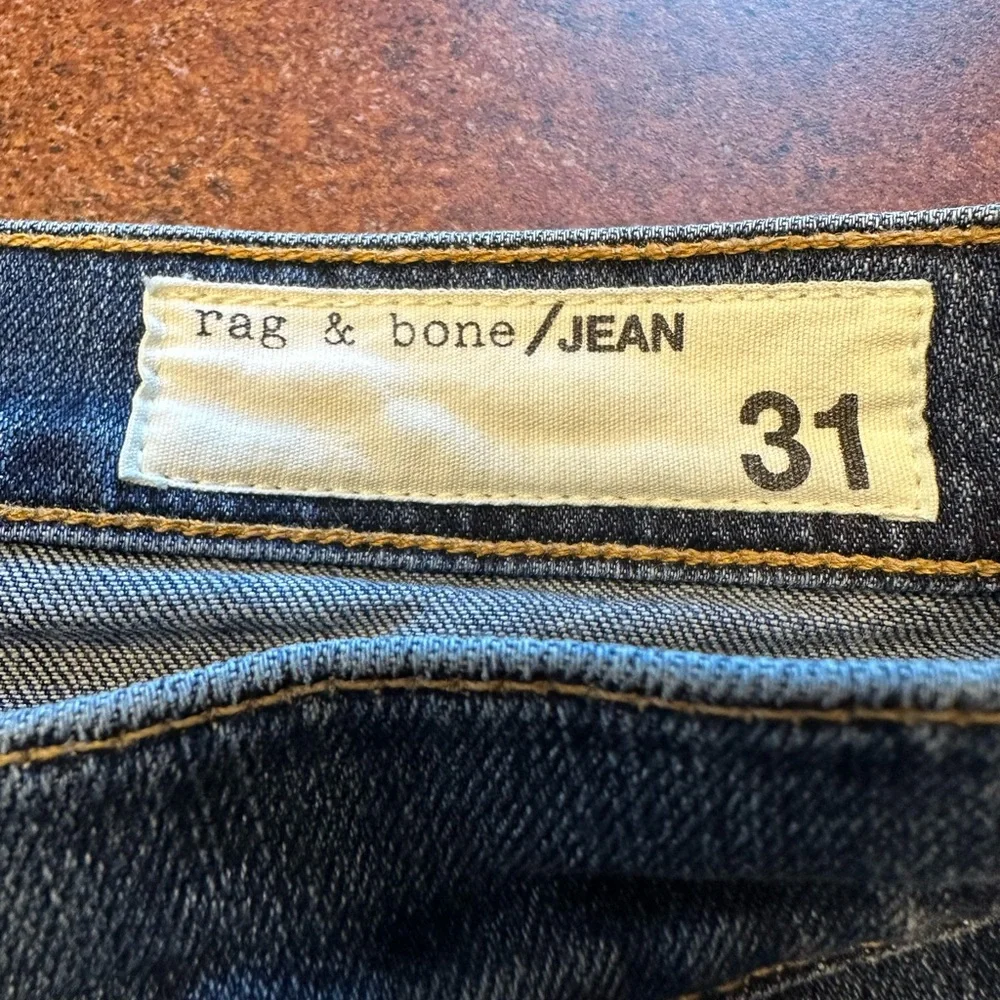 RAG & BONE 10” Dre Slim Boyfriendbd Straight Grommet Embellished Jeans 31